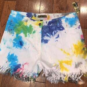 Taxi‎ Tye- die Women’s fringe shorts Sz L